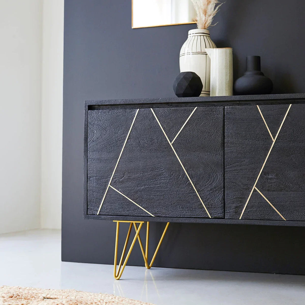 Liv  Mango Wood Tv-Unit In Walnut Finish For Living Room Furniture