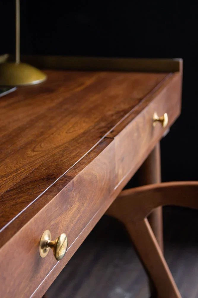 Eon Sheesham Wood Study Table In Provincial Teak Finish For Study Room Furniture