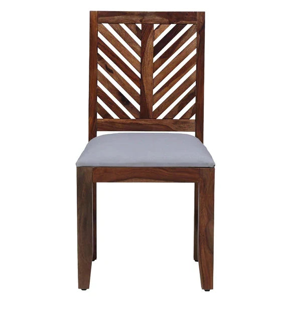 Kia Solid Wood Dining Chair (Set of 2) in Rustic Teak Finish For Dining Room Furniture