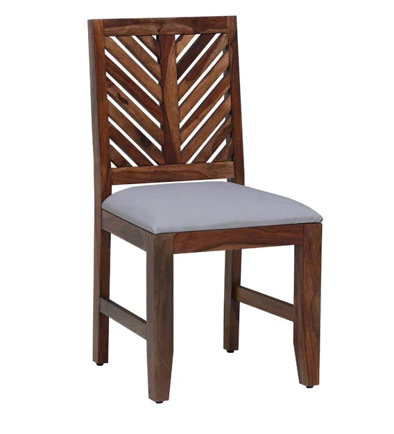 Kia Solid Wood Dining Chair (Set of 2) in Rustic Teak Finish For Dining Room Furniture